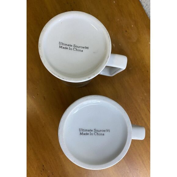 VTG 1996 Coca Cola Santa Gold Trim Mugs 2 Set Collectors Edition Christmas Mugs - Picture 12 of 12